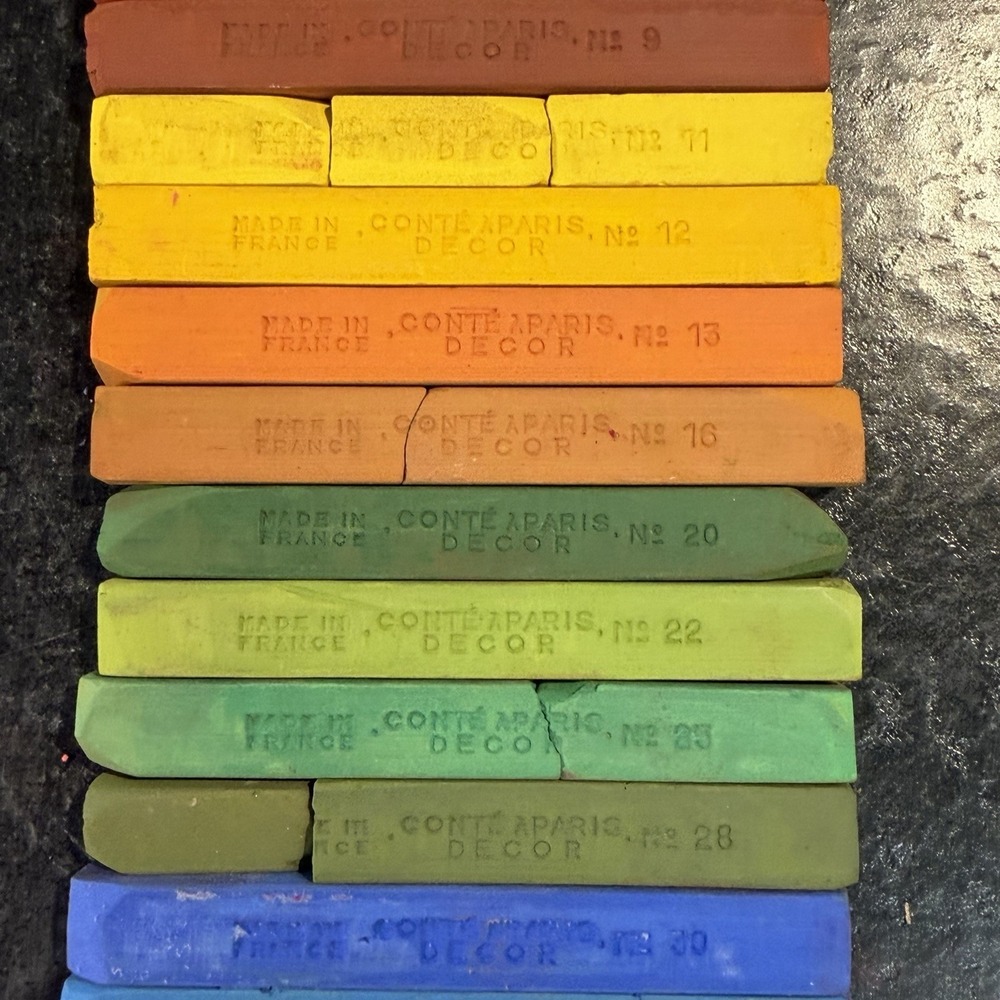 Vintage Conte‎ Carres Decor 24 Pastels Colors VHTF Complete - Picture 10 of 13